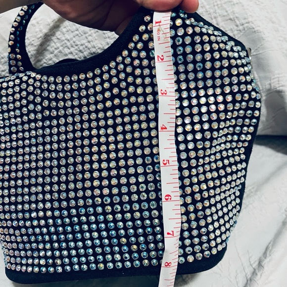 Bedazzled black crystal purse great for a night out stunning gift holiday Gifts - Picture 9 of 12